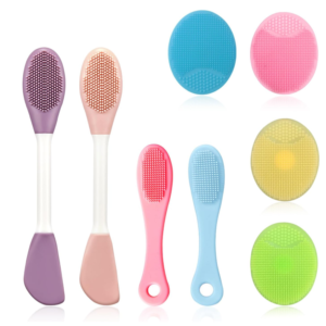 Silicone Face Scrubber & Exfoliator – 8 Piece Facial Cleansing Brush Set for Gentle Deep Cleansing, Exfoliation & Pore Care