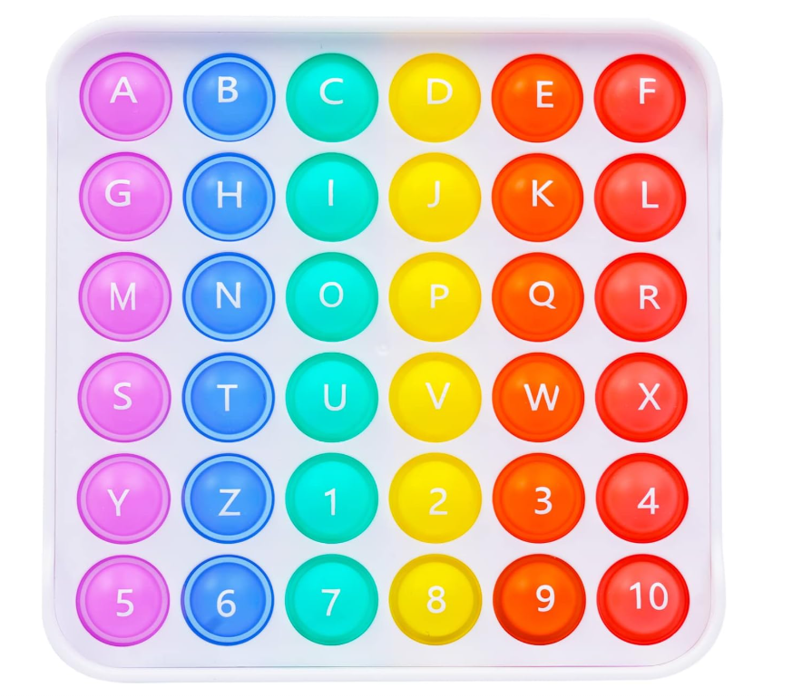 Pop It Fidget Learning Toy – Alphabet & Numbers Educational Sensory Toy for Kids